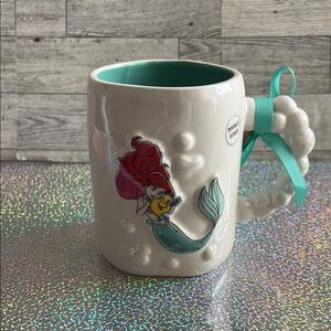 Ariel Themed White and Teal Mug